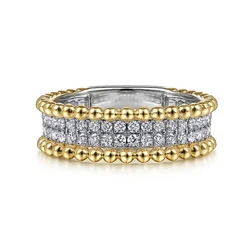 Huitan Stylish Female Engagement Jewelry Ring with Brilliant Zirconia Delicate Fashion Two-tone Style Accessories for Wedding