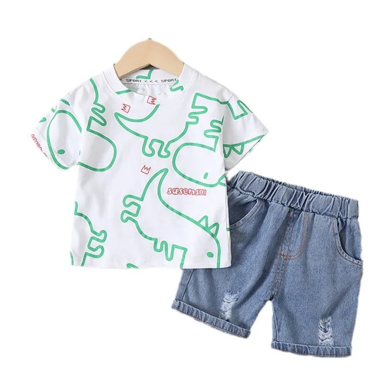 New Summer Baby Clothes Suit Children Boys Girls Cartoon Cotton T-Shirt Shorts 2Pcs/Sets Toddler Casual Costume Kids Sportswear