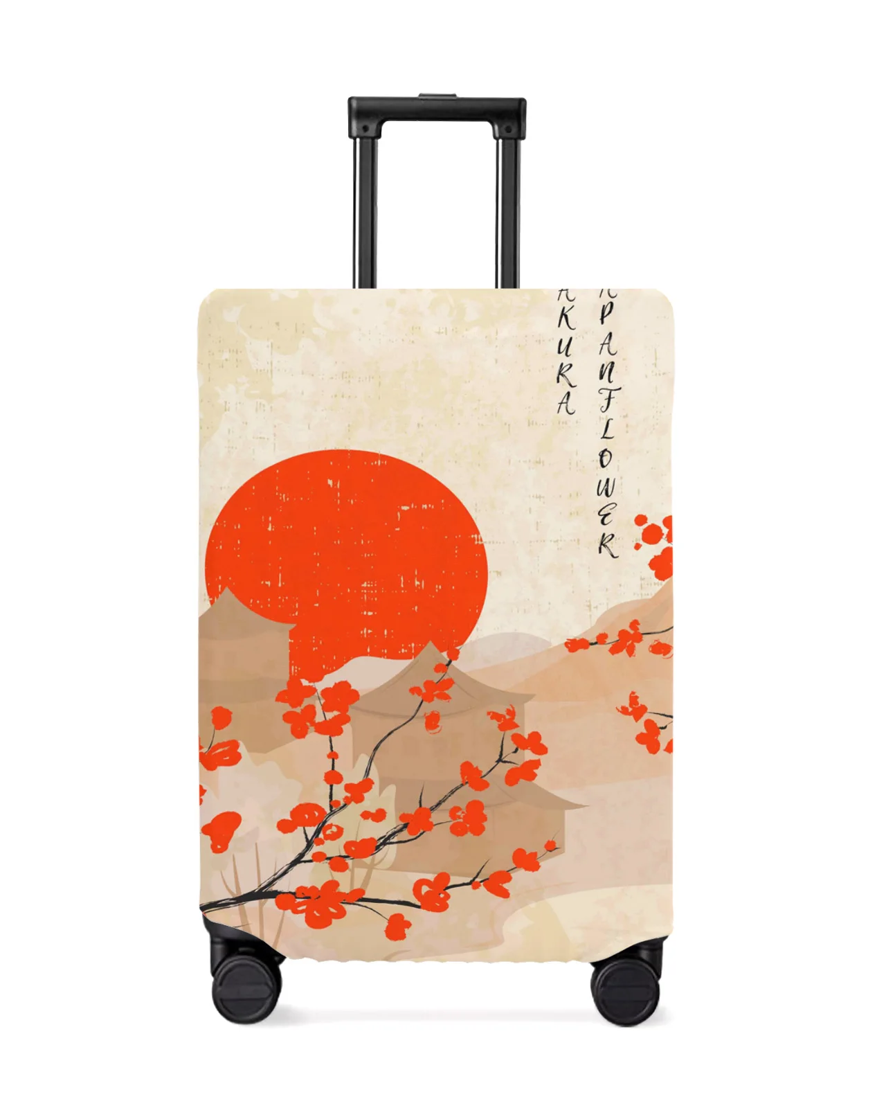 

Flower Cherry Blossom Sun River Retro Luggage Protective Cover Travel Accessories Suitcase Elastic Dust Case Protect Sleeve