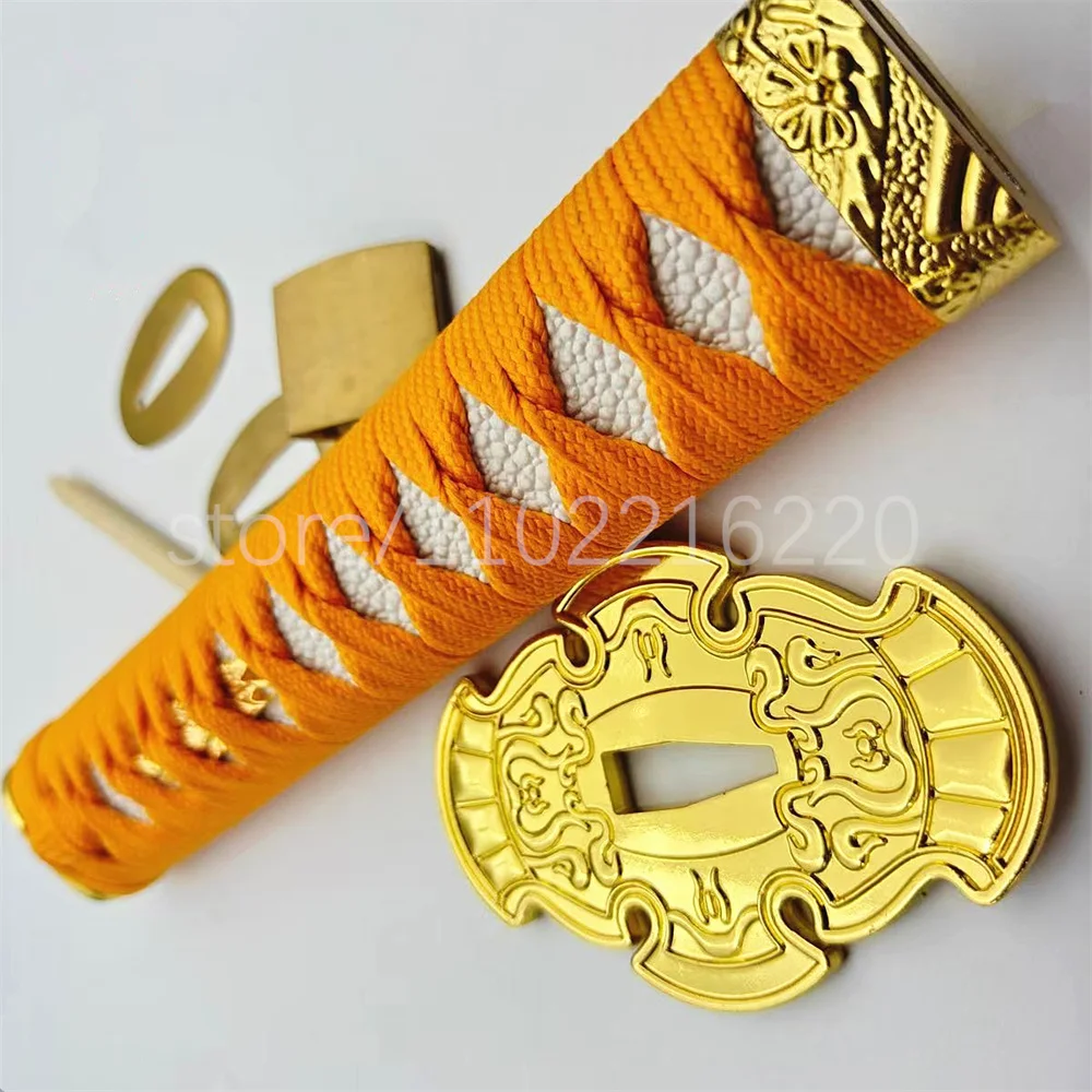 Beautiful Japan Sword Parts Tsuka Handle Alloy Tsuba Handguard Guard Brass Habaki Seppa For Japanese Samurai Katana Fitting