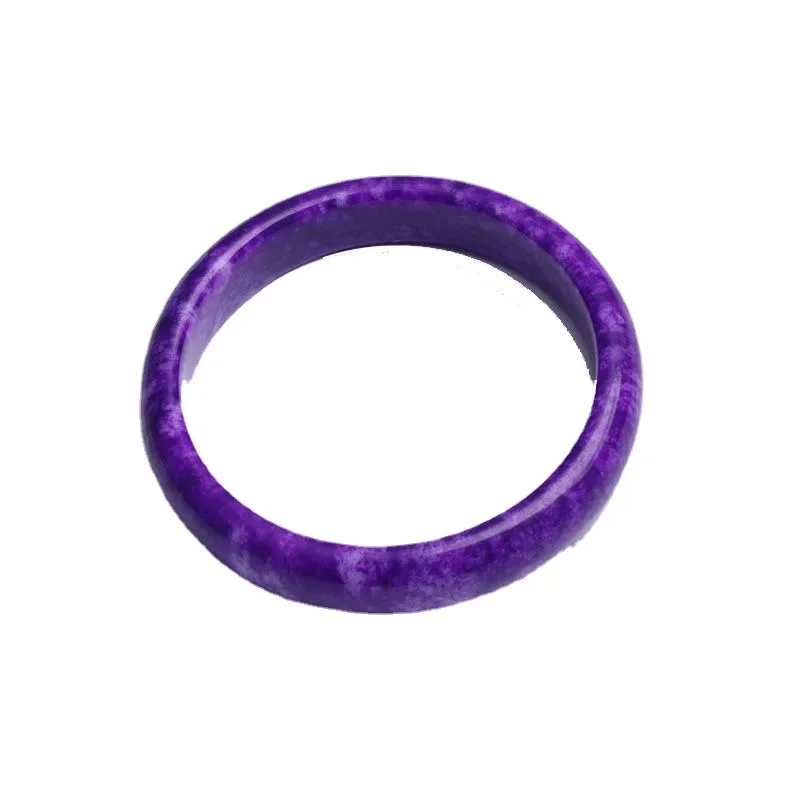 Pulsera de jade Shujulai sudafricana, hermosa flor de melocotón violeta, pulsera de jade para mujer, pulsera de jade de hibisco de mica púrpura