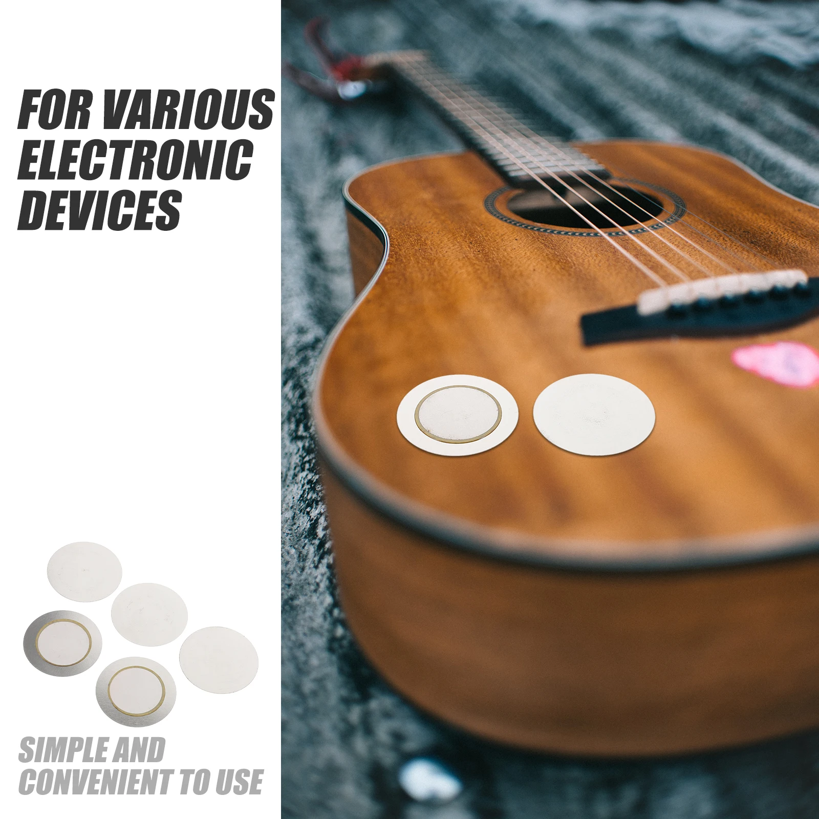 

30 Pcs Transducer Pickup Guitar Sound Piezoelectric Acoustical Generator Single Welding Wire Practical Pickups Disc
