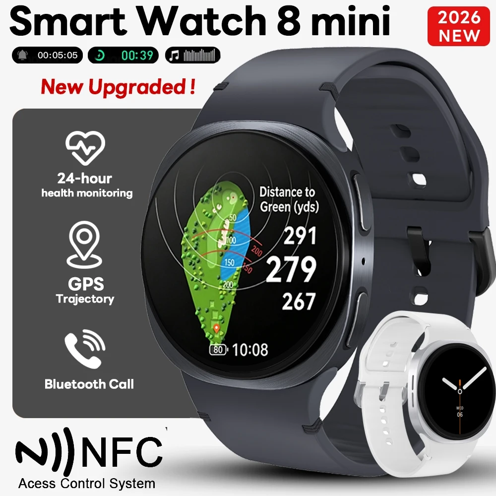 2026 New NFC Bluetooth Call Smart Watch 8 mini GPS Navigation IP68 Waterproof Heart Rate Monitoring Smartwatch Men Women