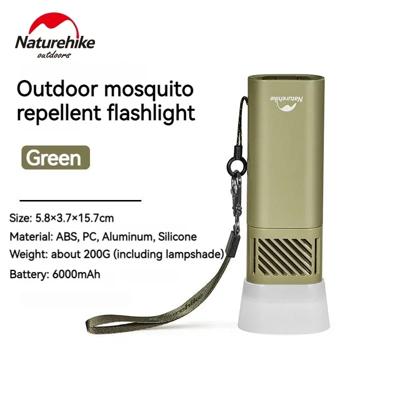 Naturehike 6000nAh Lanterna portátil anti-mosquito IPX4 Lâmpada de luz à prova d'água Tipo C Carregador móvel 2024 Novos suprimentos de acampamento