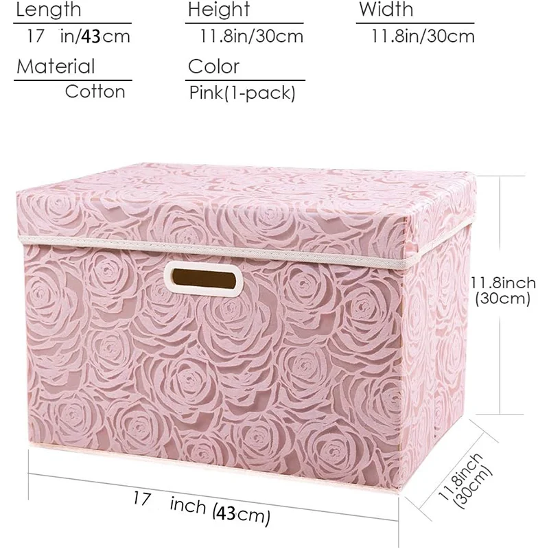 New Rose Image and Text Storage Box New Material Storage Box Large Size Storage Box with Lid Durable and Durable