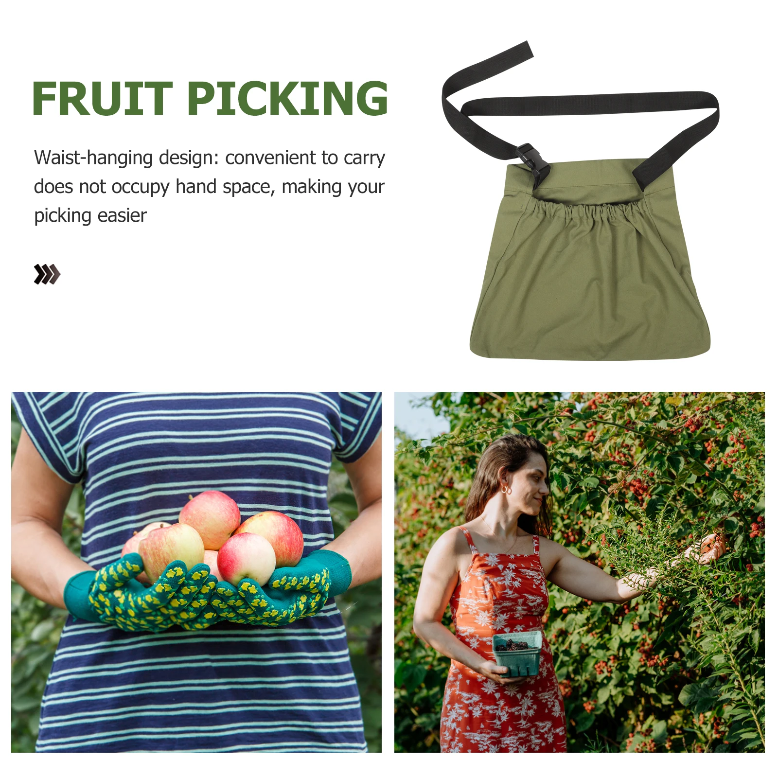 

Многофункциональный сбор фруктов, овощей, грибов, большая емкость, подвесной фартук для хранения на талии, садовые принадлежности, овощной фартук