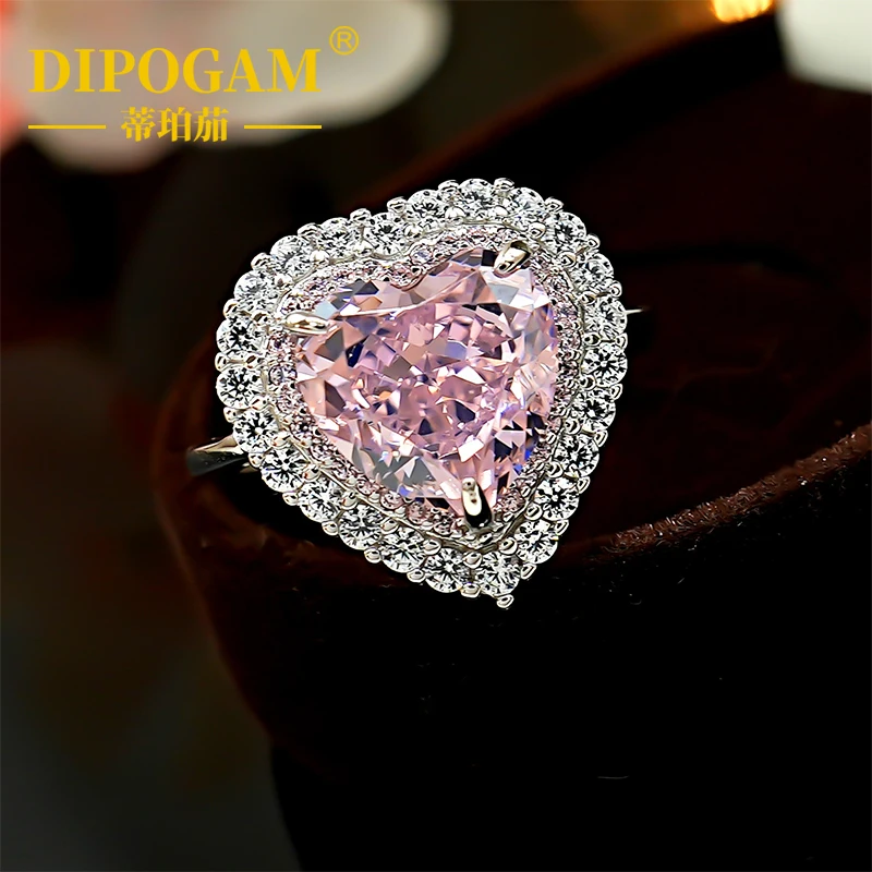 

Кольцо из стерлингового серебра 925 пробы с выращенным в лаборатории бриллиантом в форме сердца, 4 карата, вишнево-розового цвета, с бриллиантами огранки «ледяной цветок», уникальное элитное женское кольцо.