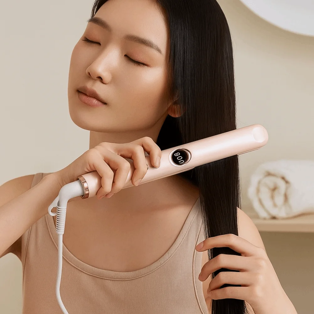 

Ceramic Plates Negative Ion Straightener Quick Heating Damage Free Straightening Board Clamp 12 Level Temperature Control