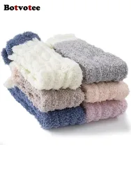 Botvotee Fuzzy Socks Soft Cozy Fluffy Slipper Winter Warm Plush Socks Stocking Thick Comfort Casual Gifts for Women