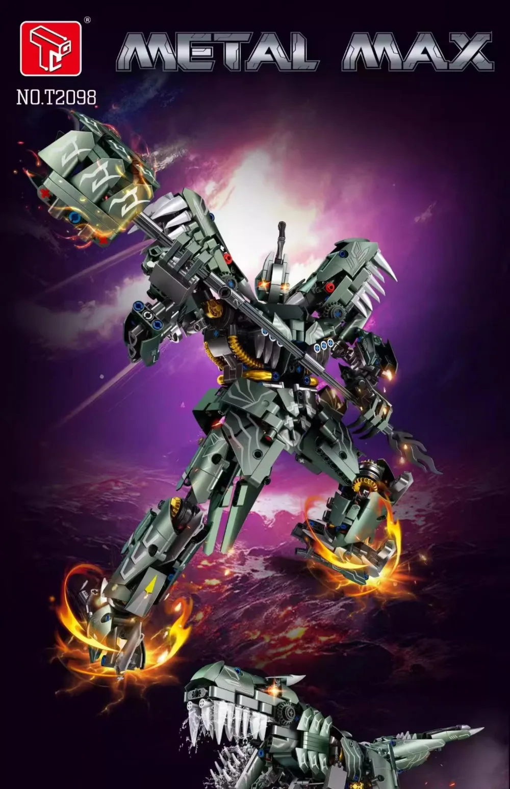 2-in-1 Transformable Mecha Model 1058PCS Building Blocks Set Small Particle Assembly Kit for Creative STEM Toy For Children Gift