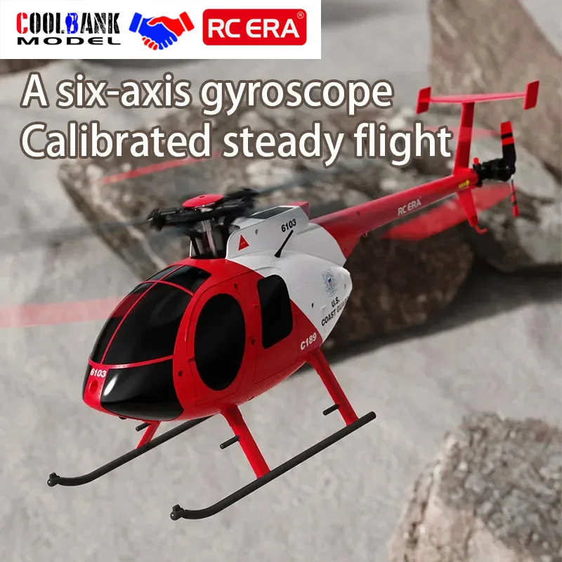 RC Helicopters 1:28 MD500 C189 Aircraft Toys Dual Brushless Single-Rotor RC Airplanes With 6-Axis Gyro Optical Flow Localization