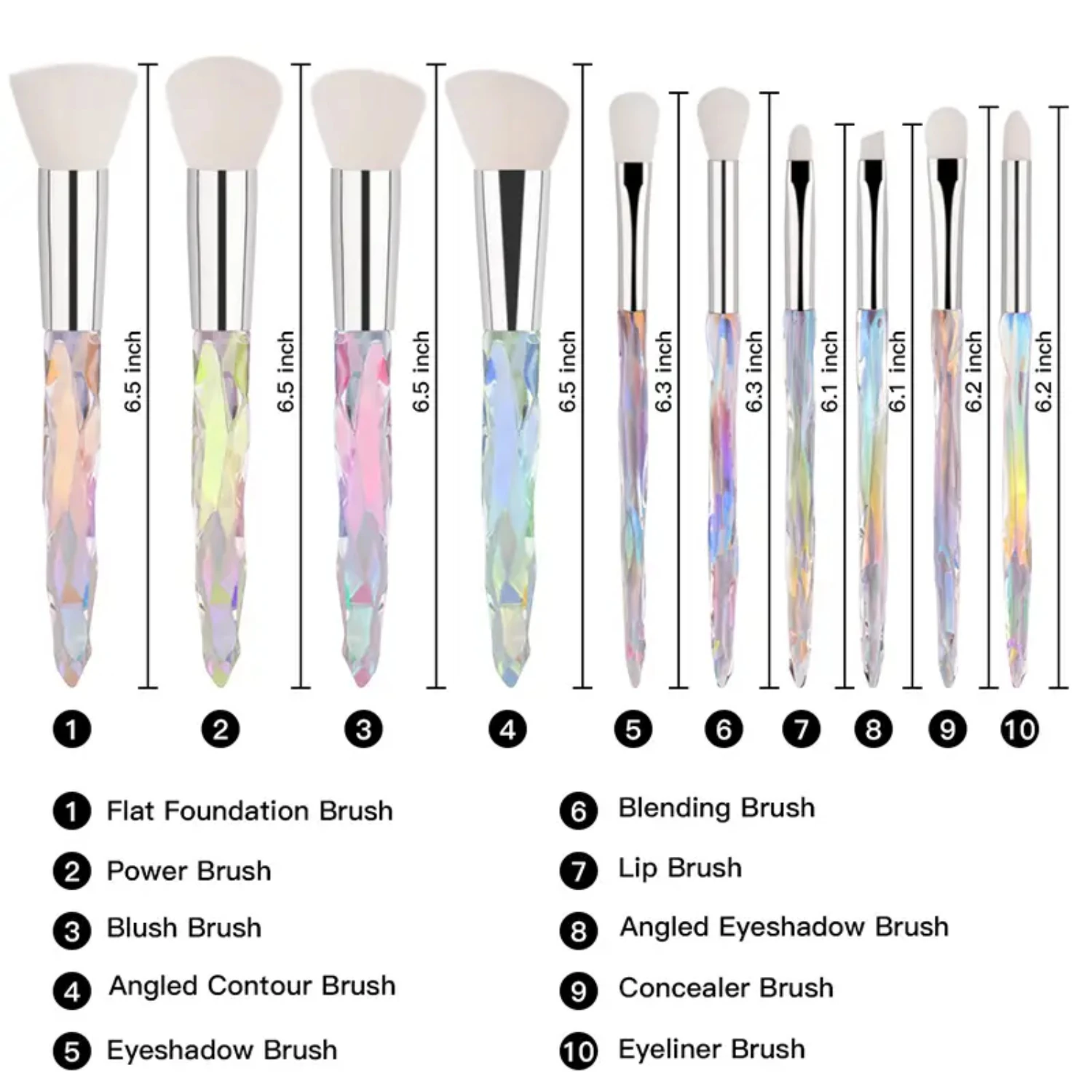 Ideal 10 PCS Makeup Brush Set for Women - Essential Beauty Tool for Flawless Makeup Application