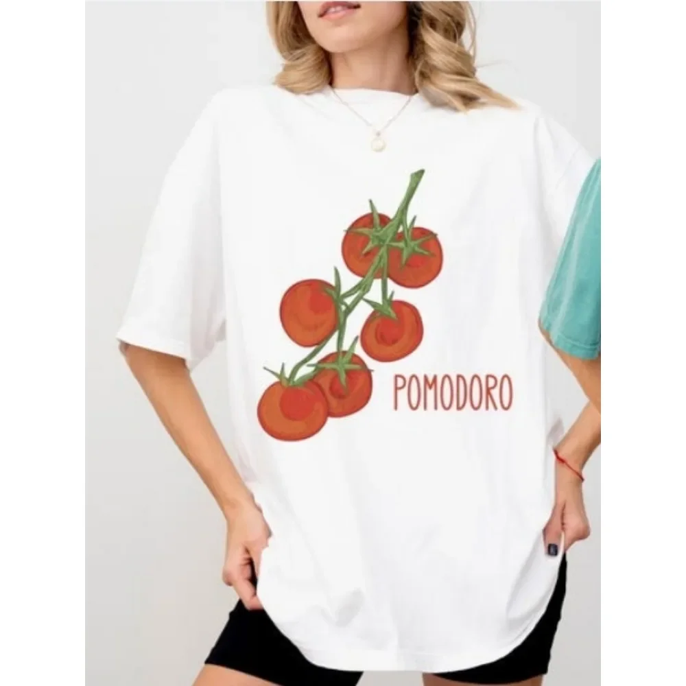 

Summer Tomato Shirt Italian Tomato Men's Women's Short-Sleeve Cotton T-Shirt Spanish Tomato Festival Shirt Vegetable Fresh Tee