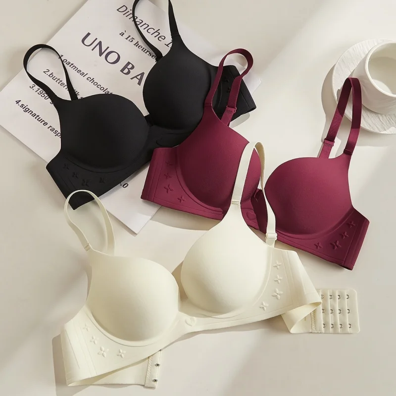 

Sexy Deep V Women Underwear Wireless Bra Woman Intimates Lingerie ﻿Comfort Upper Support Thick Adjustment Push Up Bras Female