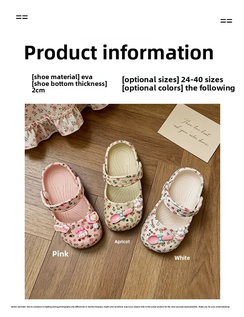 2026 Sommer Mädchen Mode Dickbodige Lochschuhe EVA Pantoffeln Rutschfeste Baotou-Slipper Outdoor Strand-Sandalen – Detail 3