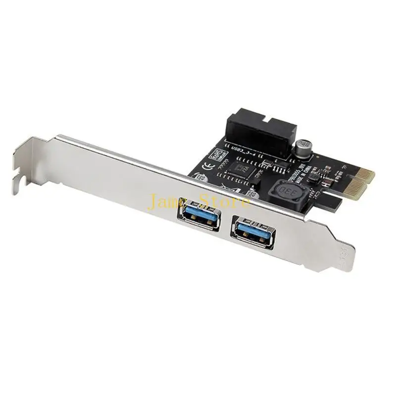 LX0B PCI E Desktop PC Adapter Card 5Gbps PCI-Express to USB Expansion Card with 19 Pin Power Connector for LINUX, for Win