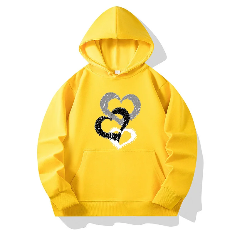 Sweat-shirt à capuche en polaire coupe-vent imprimé en forme de cœur pour femmes, gardez-vous au chaud, Streetwear pour femmes