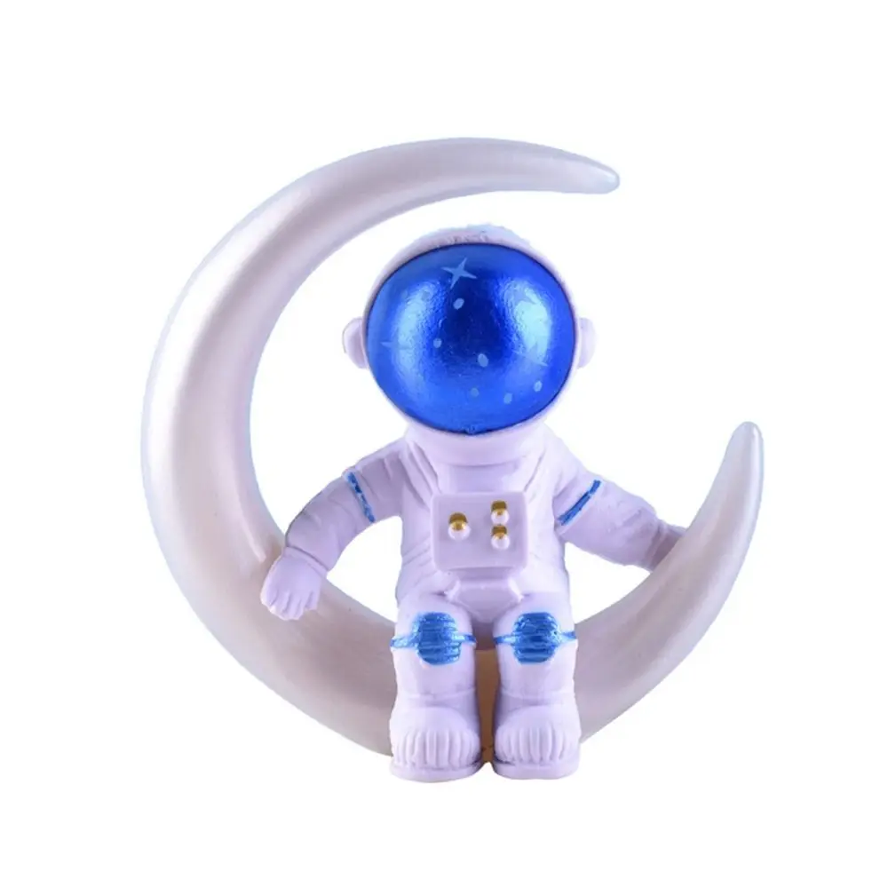 Astronaut Figurine Cake Toppers Miniature Rocket Space Shuttle Boy Birthday Supplies Party Decoration Baby Shower Ornament