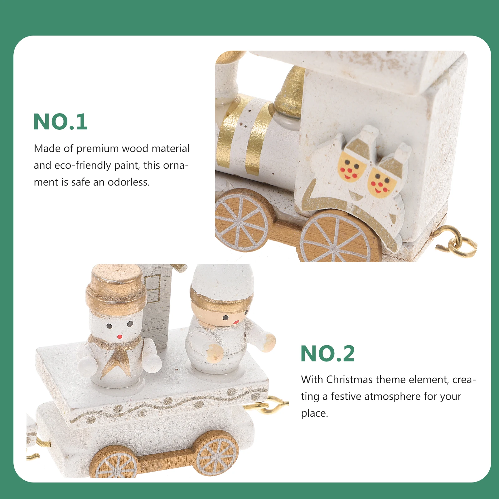 

Wooden Train Toy Christmas Decor Mini Bamboo Kids Gifts Party Favors Home Ornament Eco Paint Non Remote Transport Toys