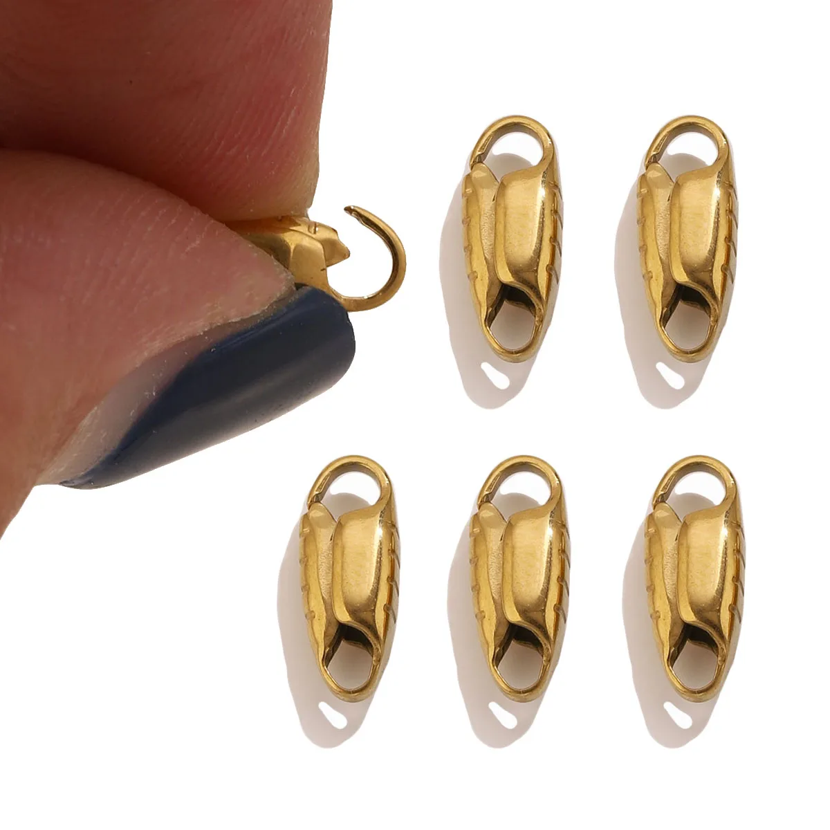 20pcs PVD Gold Stainless Steel Lobster Clasp Spring Snap Closure Findings Waterproof Hypoallergenic Connector Bulk Supplies