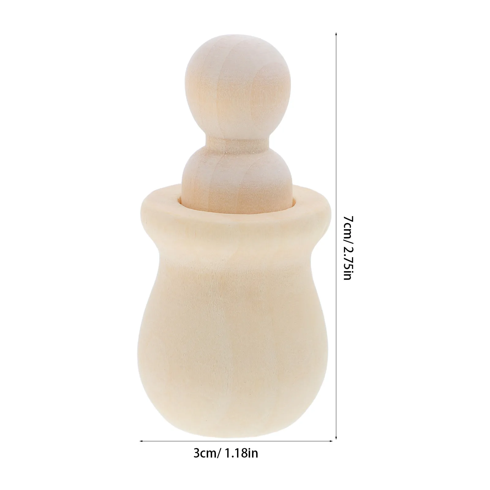 6Pcs Mini Wooden Peg Unpainted Wood People Blanks for Children's Color Matching Spatial Awareness Learning DIY Graffiti