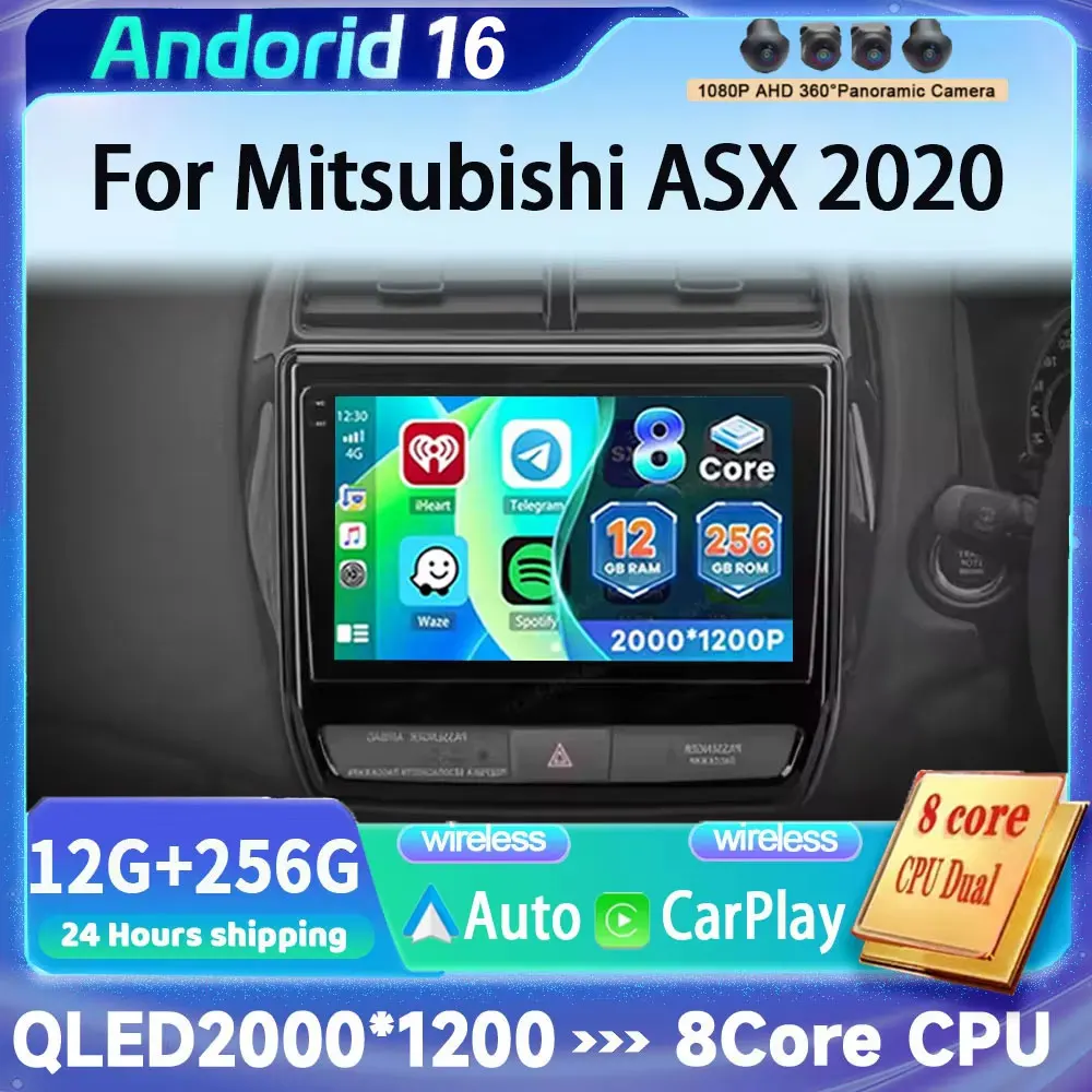Android 16 Car Radio For Mitsubishi ASX 2020 Qualcomm Multimedia Stereo Video Player 2DIN 4G WIFI QLED BT GPS NAVI Head Unit