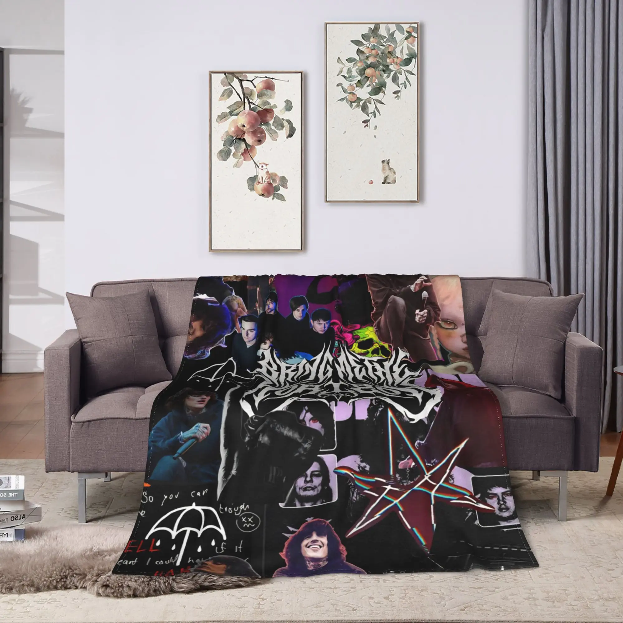 Soft Blankets Travel Office BMTH Bring Me The Horizon  Throw Blanket  Flannel Bedspread For Home Decor Novelty Sofa Bed Cover