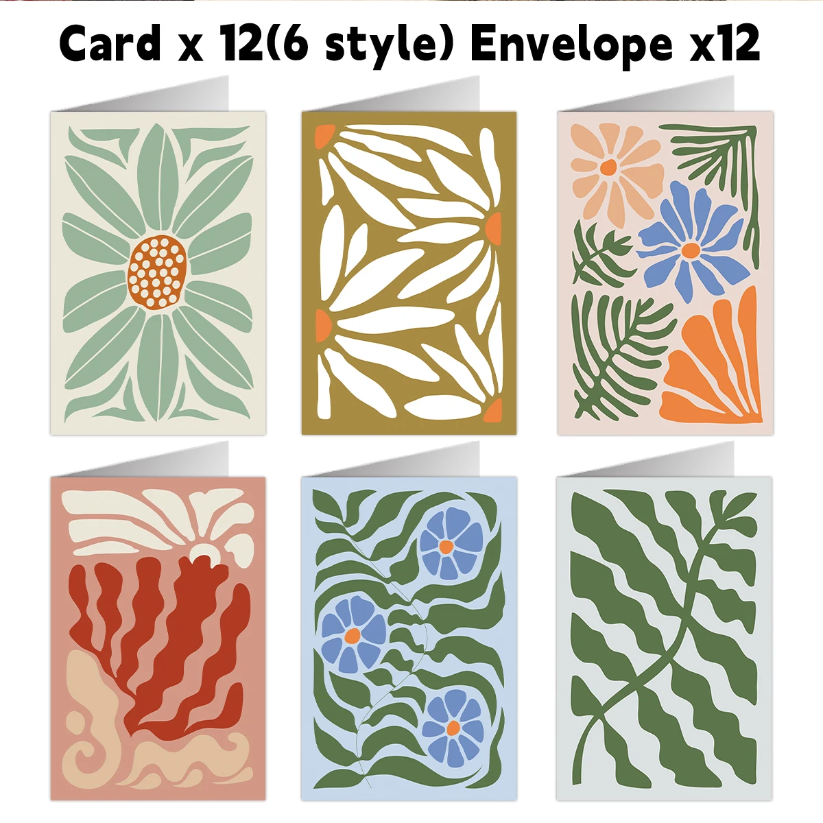 12 minimalistische Linie-Kunst-Grußkarten mit Umschlägen, für Party, Geburtstage, Hochzeit, Jahrestag, Freundschaftskarten, Dankeschön-Notizen