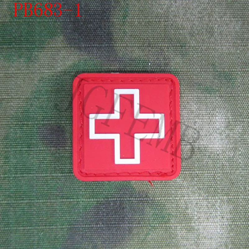 Medical 3D PVC Patch Badges, Red Cross, Soft Shell, Outdoor, Medical, 2.5cm, 2 Pieces