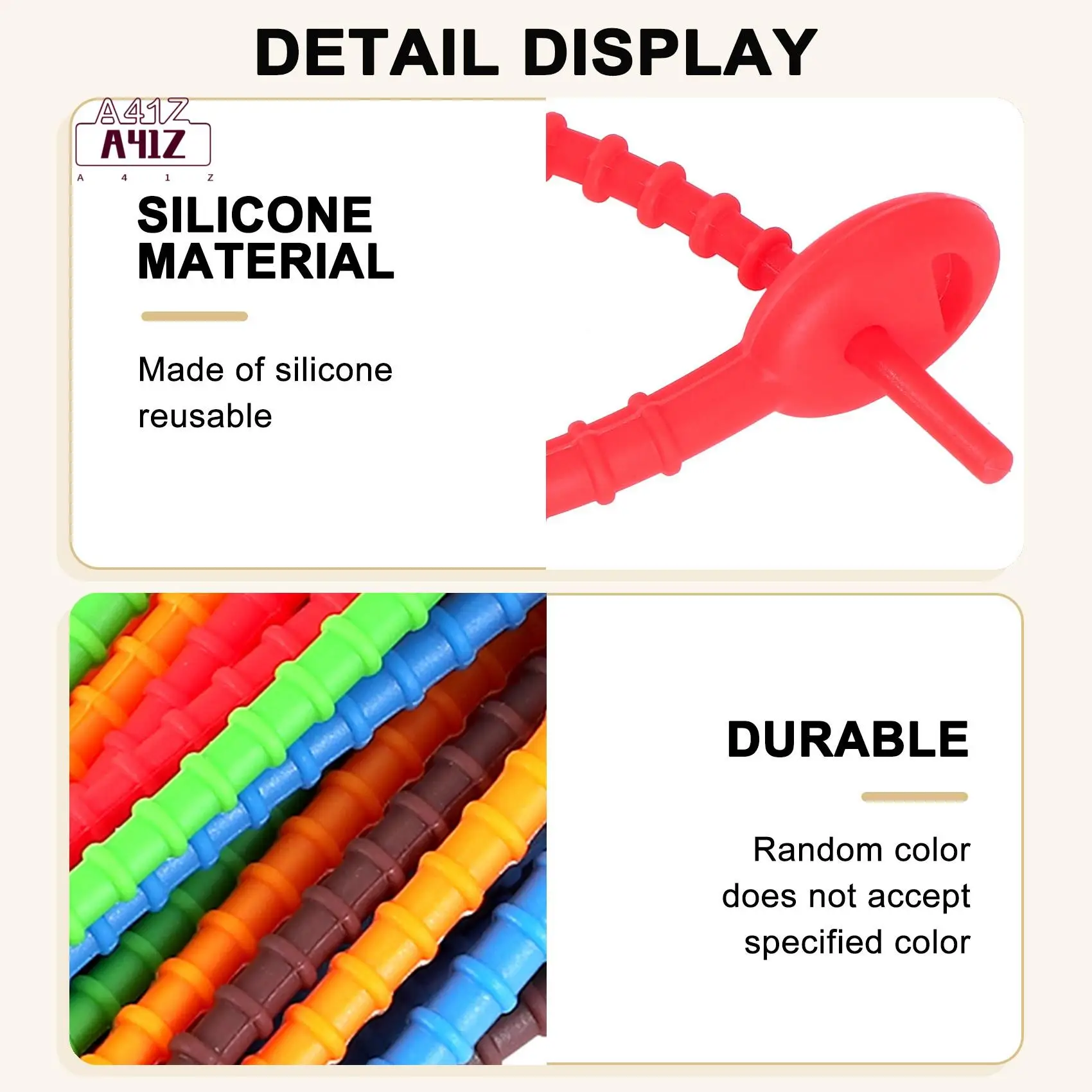 

A41Z-Silicone Cable Ties,Durable Zip Ties, Bag Seal Clips, Cable Straps, Bread Ties, Rubber Twist Ties For Home Office
