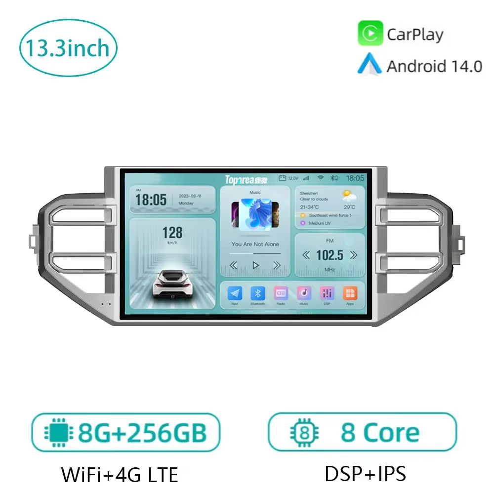 

Для Toyota Tundra Sequoia 2022-2024 Android автомобильный GPS-навигатор авто стерео головное устройство мультимедийный плеер автомобильные аксессуары 13,3 дюйма
