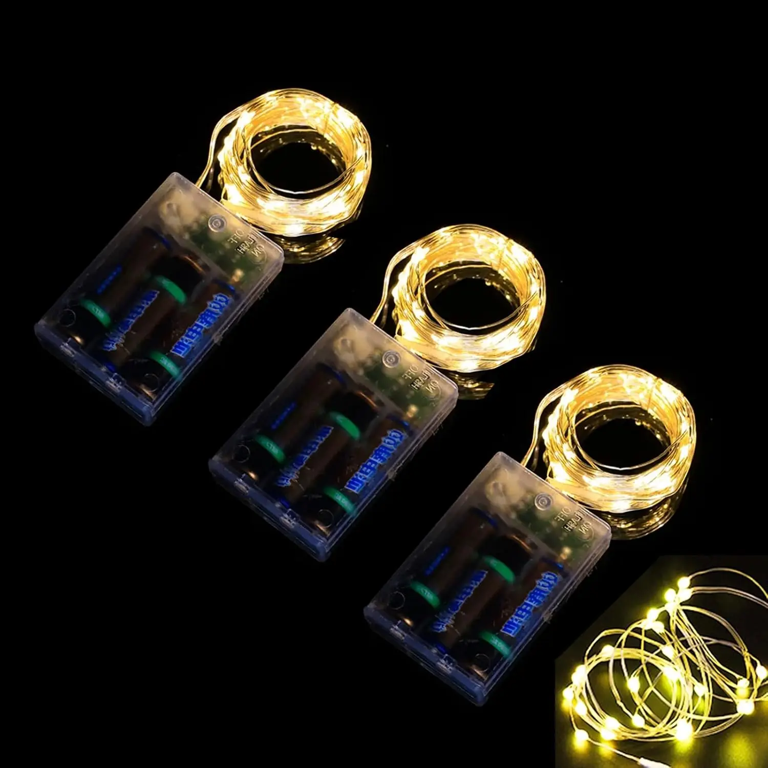 2M 20LED String Fairy Lights Battery Powerd Garland With 8 Modes Waterprrof Festoon For Garden Wedding Christmas Tree Decor
