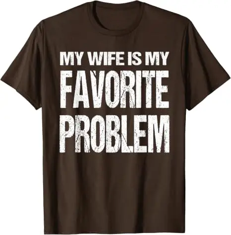 Y2k „Ehefrau“ Sarkastisches Witz-T-Shirt, Humor „Ich liebe meine Frau“ Grafik-T-Shirt, Persönlichkeit „Meine Frau ist mein liebstes Problem“ Lustiges Shirt – Detail 8