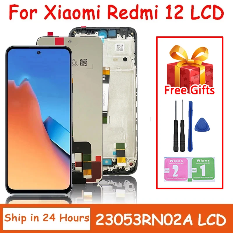 6.79 ''Yüksek Kalite Xiaomi Redmi 12 Için LCD 23053RN02A Ekran Dokunmatik Ekran Paneli Sayısallaştırıcı Redmi 12 Ekran Çerçevesi