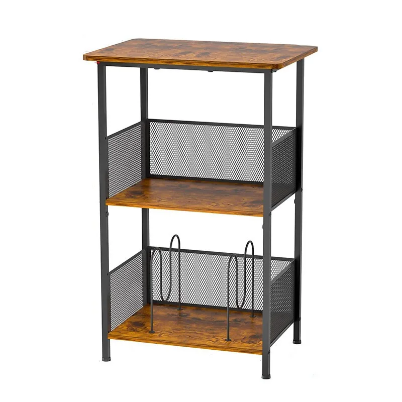 Vinyl Record Storage Table Record Stand LP Display Shelf Turntable Side Organizer Rack for Living Room Bedroom Home Decor