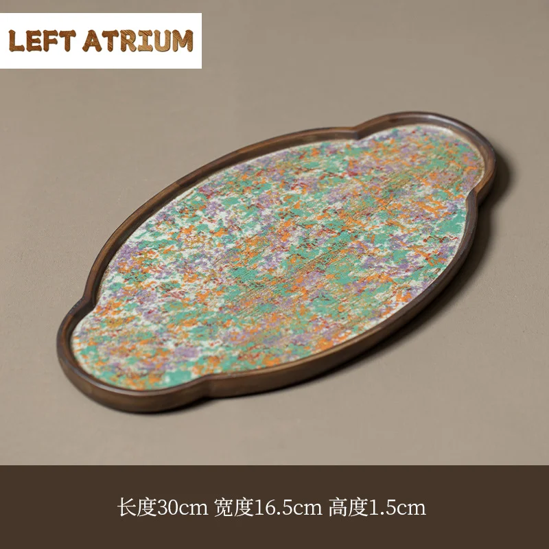 

Rock Mineral Color Pottery Teapot Ceramic Kung Fu Tea Set Accessories Tray Dry Brewing Tray Tea Tray Tea Table