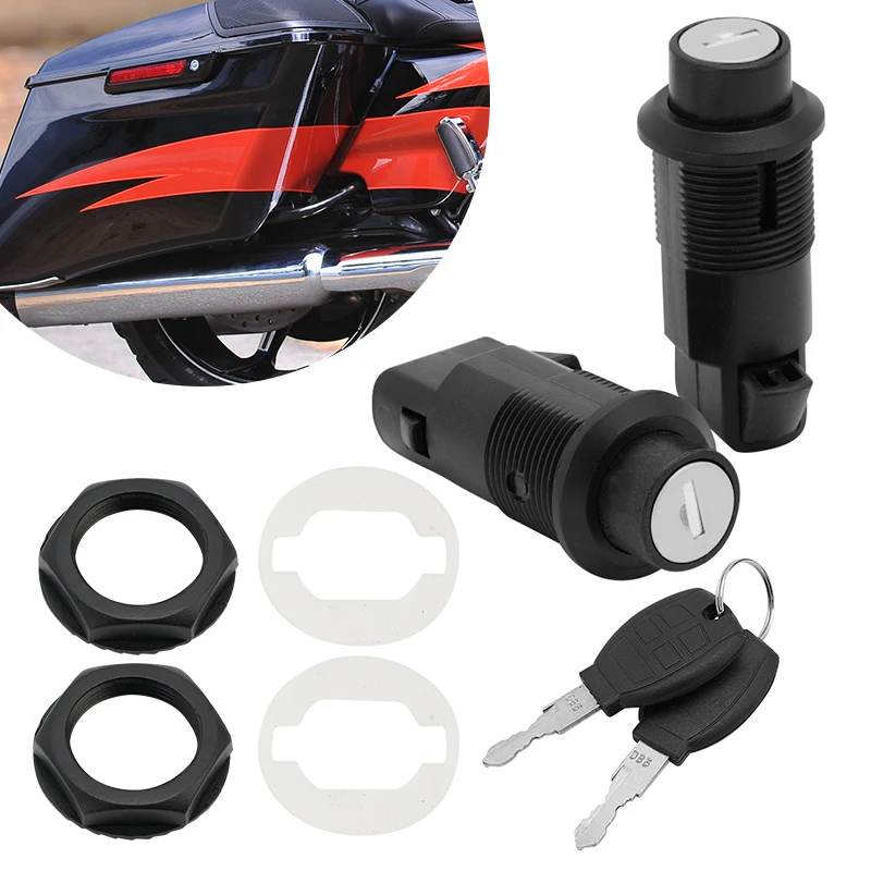 

Motorcycle Universal Hard Saddlebag Locks Set with Keys Trunk Fits Motorcycles Accessories Motorbike Rear Hard Saddlebag Lock