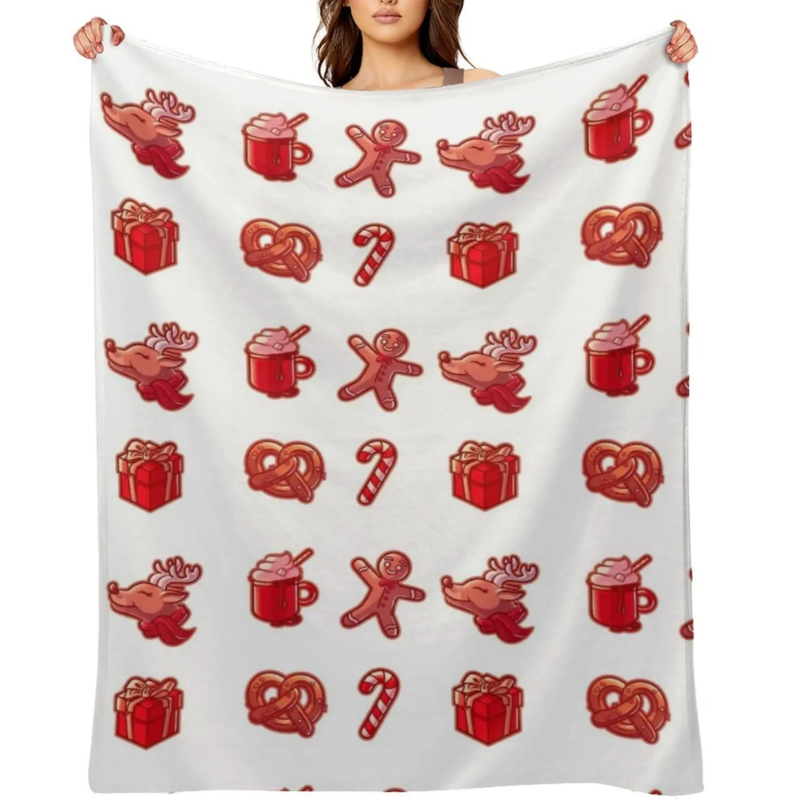 

Christmas Sticker Pack Throw Blanket manga Plush For Decorative Sofa Baby Blankets