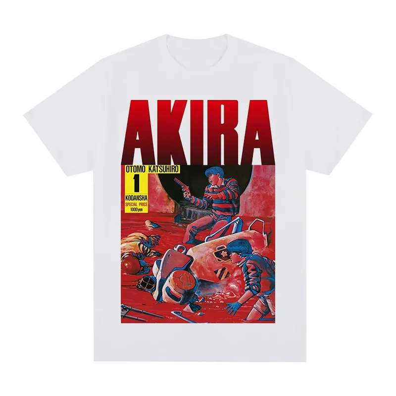 Camiseta Vintage de Manga Corta con Cuello Redondo de Akira Neo Otomo Katsuhiro, Anime, Dibujos Animados, 1988, Natural, Manga, Tokio, para Hombre y Mujer, Unisex