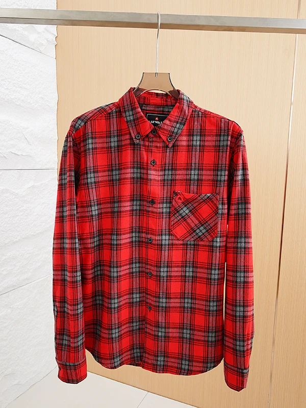 

Men's Casual Plaid Work Shirt Spring Fashionable Long Sleeve Cotton Polyester Blend Standard Fit Button up Shirt