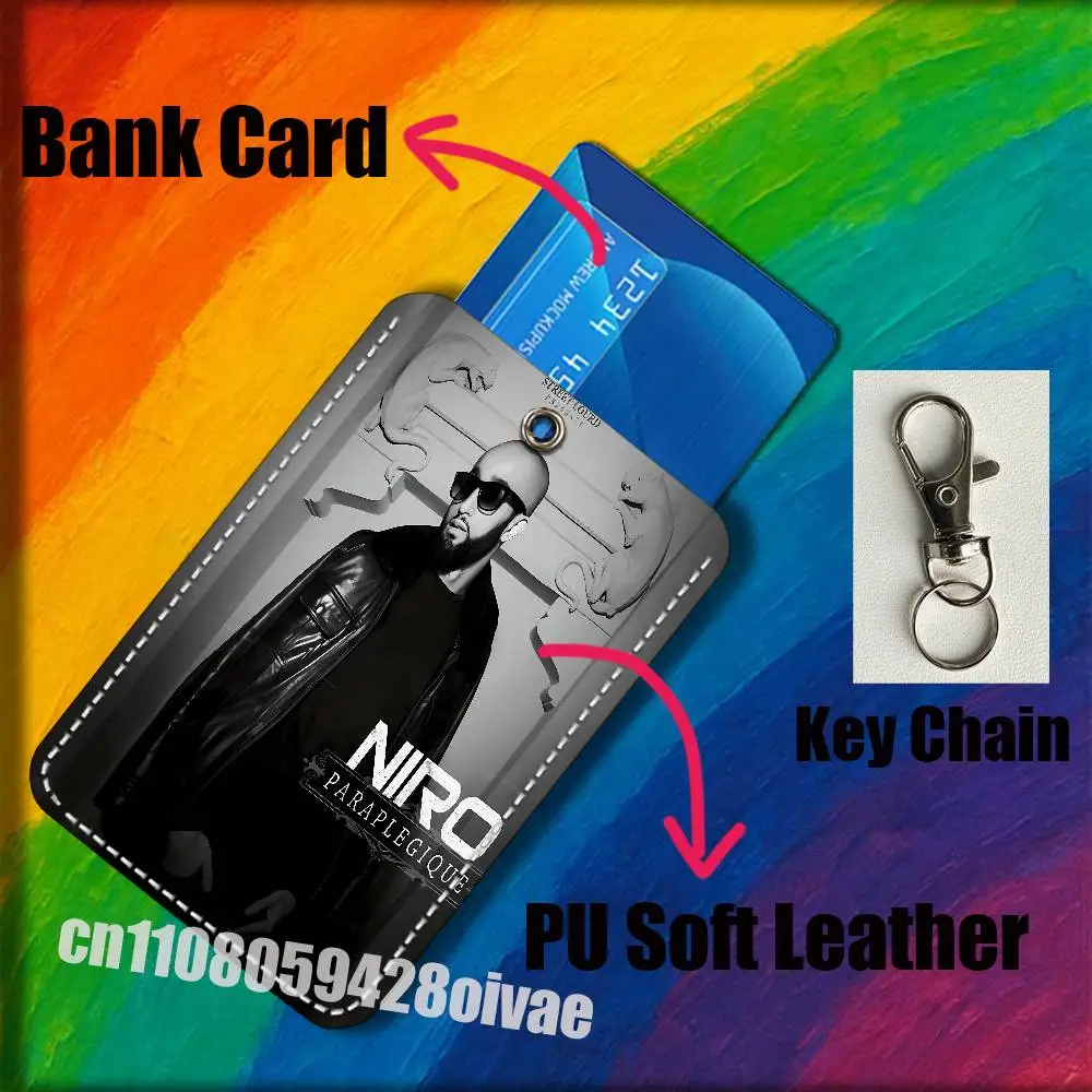 N-Niro M8RE OX7 HAYATI Taulier Voor ID Clips Credit Bank Campus Kaarthouder Cover Decoratie PU Lederen Sleutelhanger