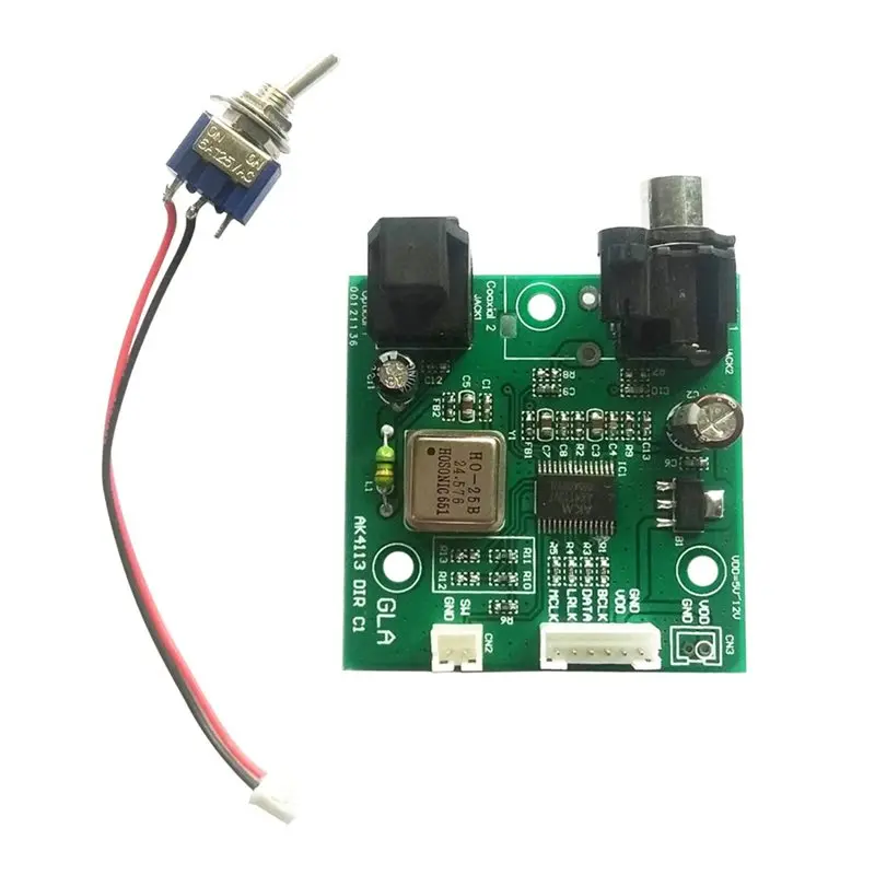 

B68C For DAC Compatible SPDIF Coaxial Optical Fiber AK4113 Audio Receiver Board I2S Output Sampling Rate 32-192Khz