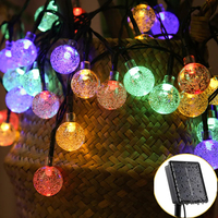 22/12/9.5/6.5/5m LED Solar Crystal Ball Light String Outdoor Waterproof Fairy Solar Garland Lamp Christmas Wedding Party Decor