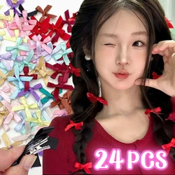 Y2K Silk Ribbon Bowknot Hair Clip for Women Girls Cute Sweet Lace Bow Barrettes Bobby Pins Colorful Hairclips Hair Accessories