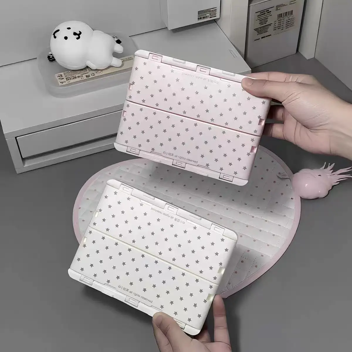Neue originale koreanische Stern-Aufbewahrungsbox, INS Studentenwohnheim Schreibtisch-Aufbewahrungskorb, faltbare Kosmetikbox, niedliches Geschenk – Detail 5