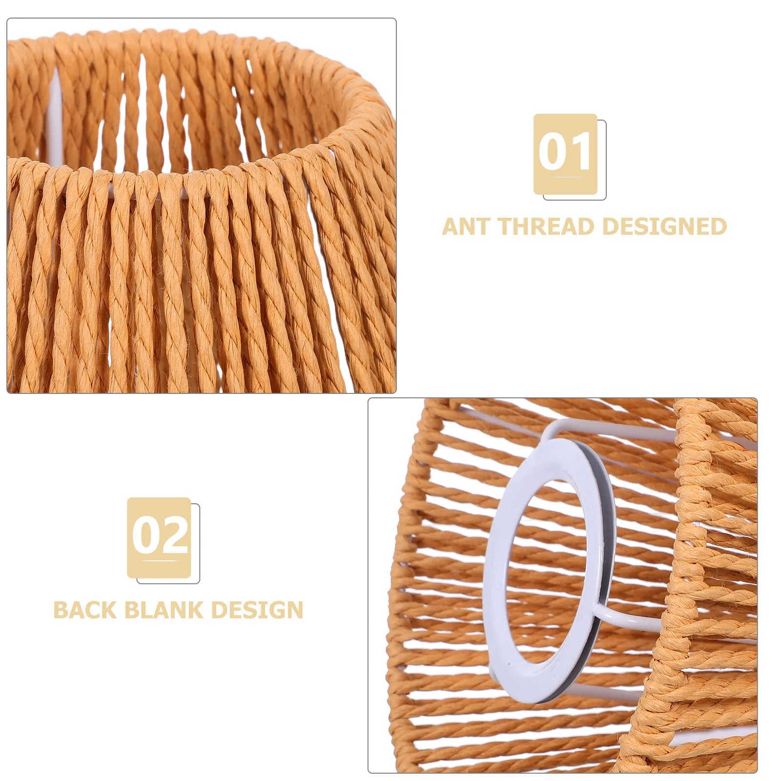 Handwoven Lampshade Paper Rope Cone Shape Light Shade for Pendant Ceiling Floor Table Lamps Rustic Boho Hotel Cafe