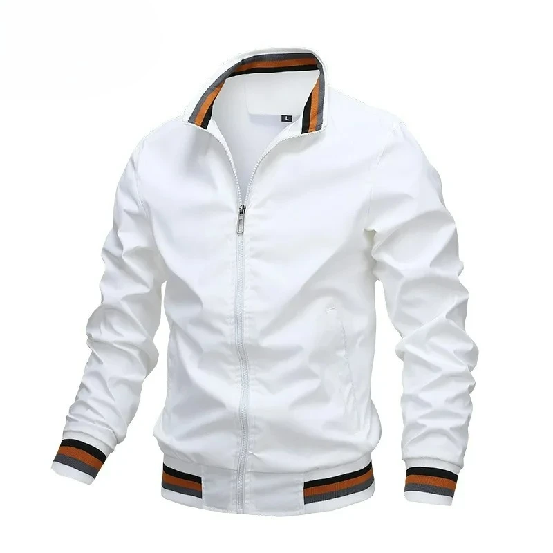 

Men's Casual Zipper Lift Neck Jacket, Outdoor Sports Coat, Men's Windproof Jacket, Waterproof Bomber, Autumn & Winter