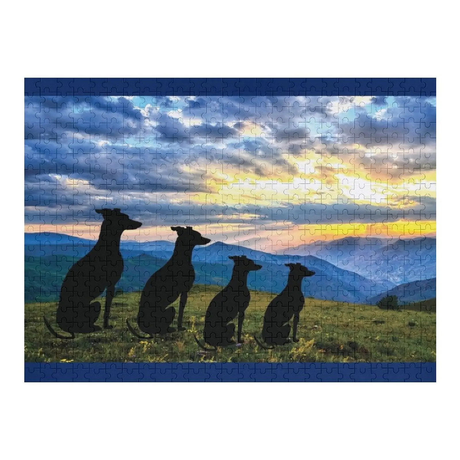 

Greyhound Dog Pack Jigsaw Puzzle Custom With Photo Wooden Name Custom Personalized Works Of Art Puzzle