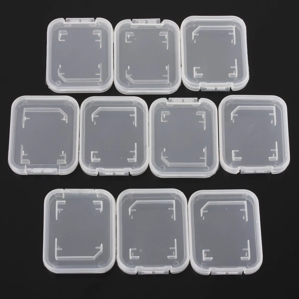 10/100Pcs New Holder Box StorageTransparent Standard SD SDHC Memory Card Case Boxes Individual Memory Card Clear Plastic Case