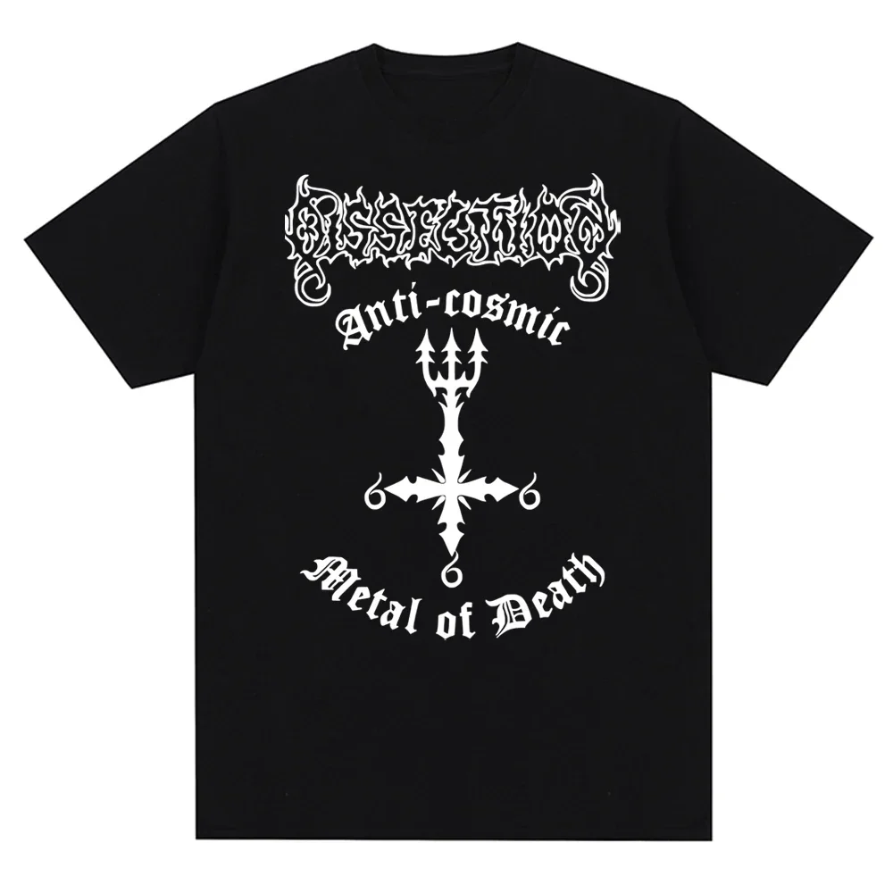 

2024 Summer Men T Shirts Black Metal Dissection Band Print Cotton Oversized T-Shirt Fashion Vintage Clothing Streetwear Tees